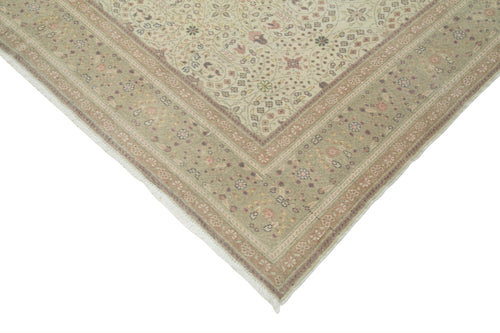 Kayseri Vintage Beige Vintage Cotton Wool Handmade Area Rug 6'7'' x 9'7''