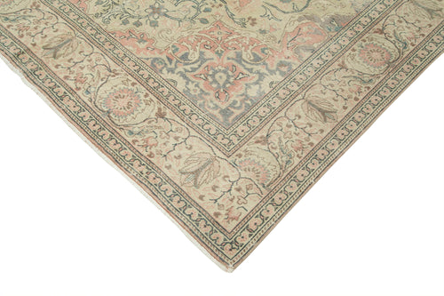 Kayseri Vintage Beige Vintage Cotton Wool Handmade Area Rug 6'4'' x 9'6''