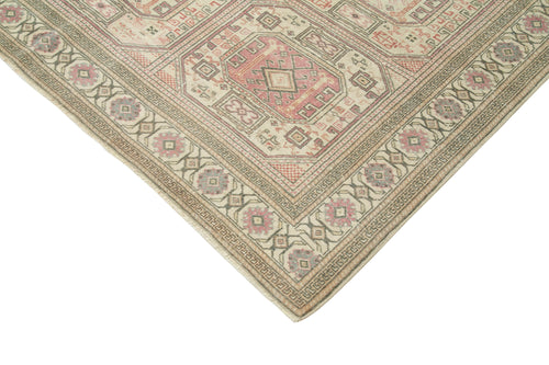 Kayseri Vintage Beige Vintage Cotton Wool Handmade Area Rug 6'6'' x 9'11''