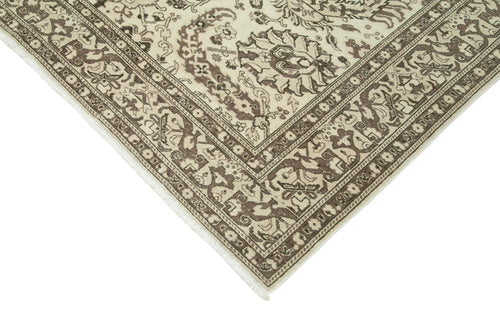 Kayseri Vintage Beige Vintage Cotton Wool Handmade Area Rug 6'5'' x 9'9''