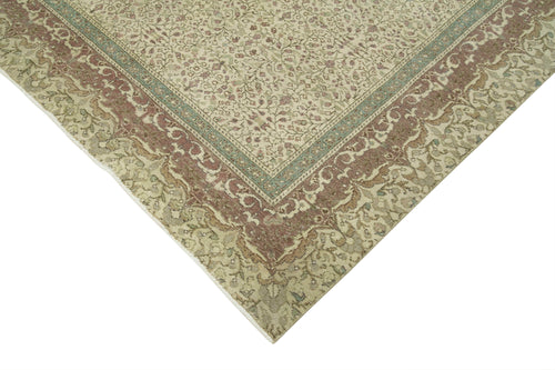 Kayseri Vintage Beige Vintage Cotton Wool Handmade Area Rug 6'4'' x 9'7''