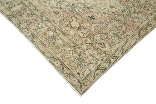 Kayseri Vintage Beige Vintage Cotton Wool Handmade Area Rug 6'6'' x 9'8''