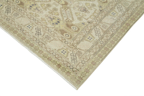 Kayseri Vintage Beige Vintage Cotton Wool Handmade Area Rug 6'5'' x 9'8''