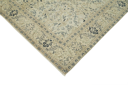 Kayseri Vintage Beige Vintage Cotton Wool Handmade Area Rug 6'3'' x 9'3''