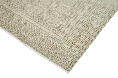 Kayseri Vintage Beige Vintage Cotton Wool Handmade Area Rug 6'5'' x 9'6''