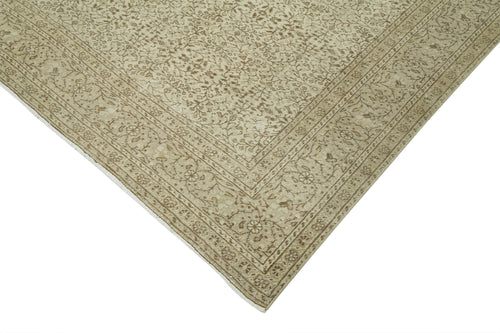 Kayseri Vintage Beige Vintage Cotton Wool Handmade Area Rug 6'6'' x 9'7''