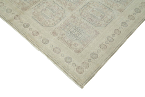 Kayseri Vintage Beige Vintage Cotton Wool Handmade Area Rug 6'5'' x 9'6''
