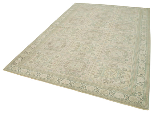 Kayseri Vintage Beige Vintage Cotton Wool Handmade Area Rug 6'2'' x 9'8''