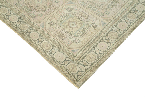 Kayseri Vintage Beige Vintage Cotton Wool Handmade Area Rug 6'2'' x 9'8''
