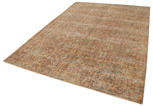 Kayseri Vintage Beige Vintage Cotton Wool Handmade Area Rug 6'8'' x 9'7''