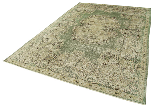 Kayseri Vintage Beige Vintage Cotton Wool Handmade Area Rug 6'10'' x 10'4''