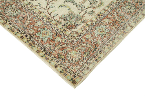 Kayseri Vintage Beige Vintage Cotton Wool Handmade Area Rug 7'1'' x 10'3''