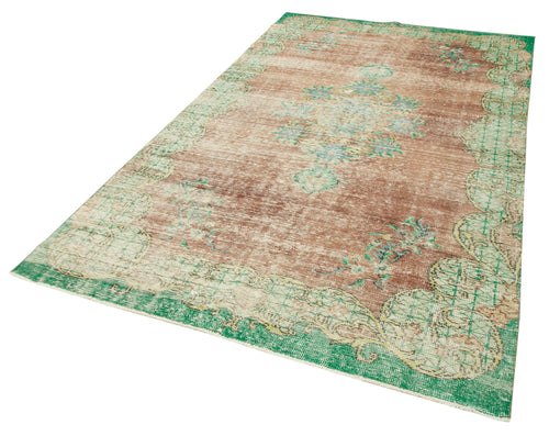 Kayseri Vintage Beige Vintage Cotton Wool Handmade Area Rug 5'5'' x 9'5''