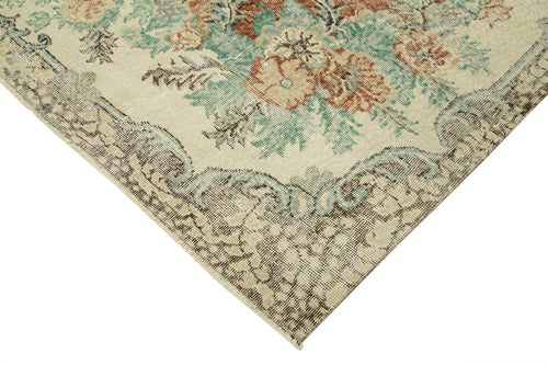 Kayseri Vintage Beige Vintage Cotton Wool Handmade Area Rug 6'11'' x 10'6''