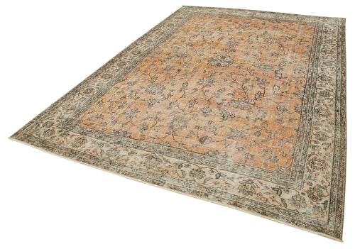 Kayseri Vintage Beige Vintage Cotton Wool Handmade Area Rug 7'3'' x 10'11''
