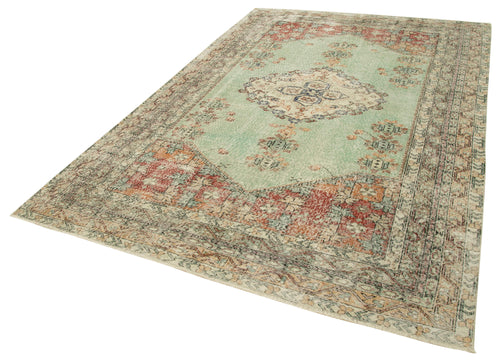 Kayseri Vintage Beige Vintage Cotton Wool Handmade Area Rug 6'5'' x 10'2''