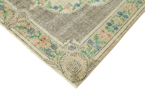 Kayseri Vintage Beige Vintage Cotton Wool Handmade Area Rug 5'6'' x 8'11''