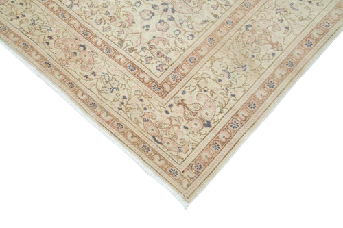 Kayseri Vintage Beige Vintage Cotton Wool Handmade Area Rug 6'7'' x 9'9''
