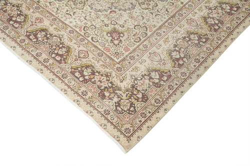 Kayseri Vintage Beige Vintage Cotton Wool Handmade Area Rug 7'1'' x 9'6''