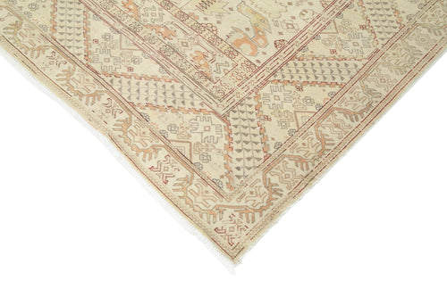 Kayseri Vintage Beige Vintage Cotton Wool Handmade Area Rug 6'7'' x 9'5''
