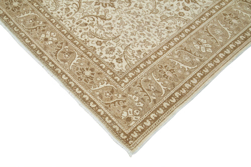 Kayseri Vintage Beige Vintage Cotton Wool Handmade Area Rug 6'7'' x 9'7''
