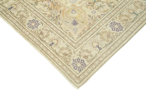 Kayseri Vintage Beige Vintage Cotton Wool Handmade Area Rug 6'4'' x 10'0''