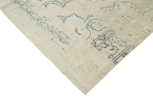 Kayseri Vintage Beige Vintage Cotton Wool Handmade Area Rug 6'3'' x 9'4''