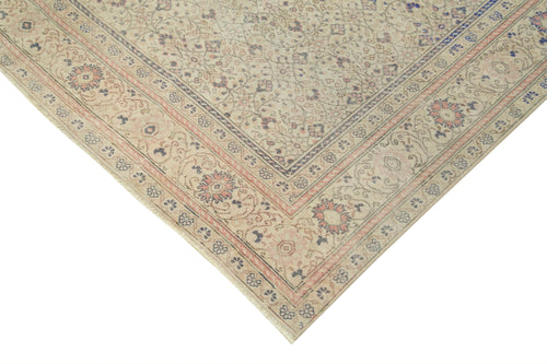 Kayseri Vintage Beige Vintage Cotton Wool Handmade Area Rug 6'3'' x 8'8''