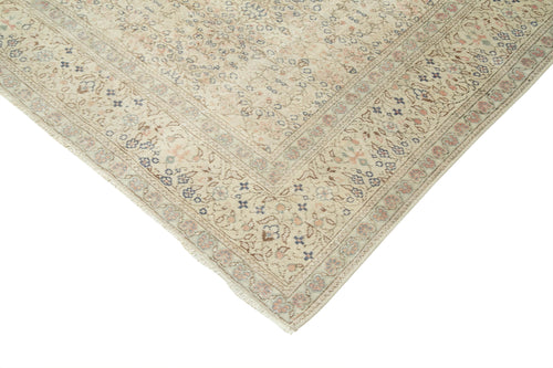 Kayseri Vintage Beige Vintage Cotton Wool Handmade Area Rug 6'7'' x 9'4''