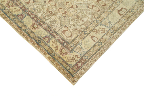Kayseri Vintage Beige Vintage Cotton Wool Handmade Area Rug 6'5'' x 9'2''