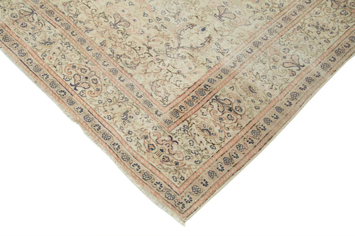 Kayseri Vintage Beige Vintage Cotton Wool Handmade Area Rug 6'4'' x 9'8''