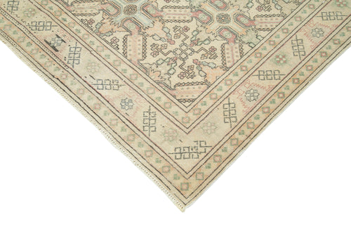 Kayseri Vintage Beige Vintage Cotton Wool Handmade Area Rug 6'4'' x 9'5''