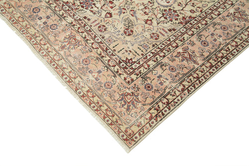 Kayseri Vintage Beige Vintage Cotton Wool Handmade Area Rug 6'8'' x 9'1''