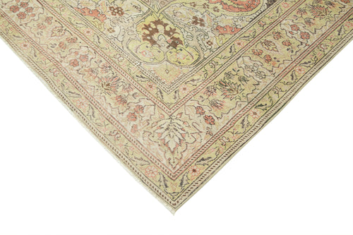 Kayseri Vintage Beige Vintage Cotton Wool Handmade Area Rug 6'4'' x 9'9''