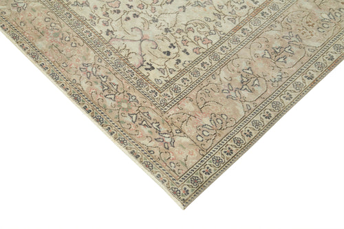 Kayseri Vintage Beige Vintage Cotton Wool Handmade Area Rug 6'6'' x 9'3''
