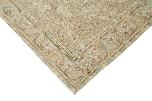 Kayseri Vintage Beige Vintage Cotton Wool Handmade Area Rug 6'6'' x 9'4''