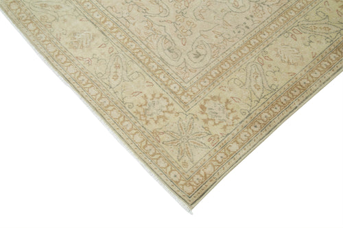 Kayseri Vintage Beige Vintage Cotton Wool Handmade Area Rug 6'8'' x 10'8''