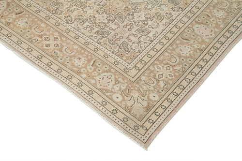 Kayseri Vintage Beige Vintage Cotton Wool Handmade Area Rug 7'0'' x 9'10''