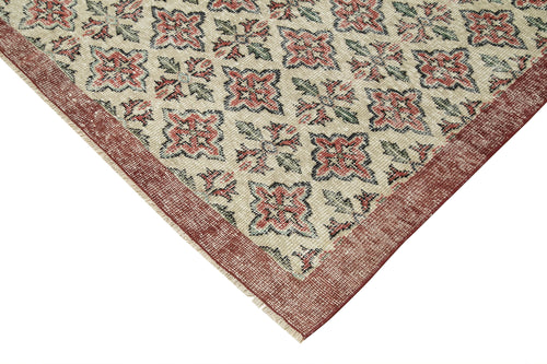 Kayseri Vintage Beige Vintage Cotton Wool Handmade Area Rug 6'1'' x 9'0''