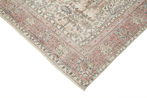 Kayseri Vintage Beige Vintage Cotton Wool Handmade Area Rug 6'3'' x 9'5''