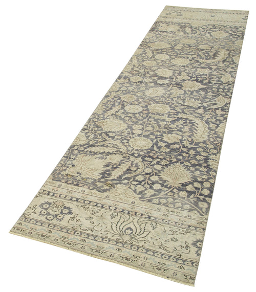 Kayseri Vintage Beige Vintage Cotton Wool Handmade Area Rug 2'7'' x 10'10''