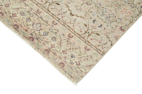 Kayseri Vintage Beige Vintage Cotton Wool Handmade Area Rug 2'7'' x 9'3''