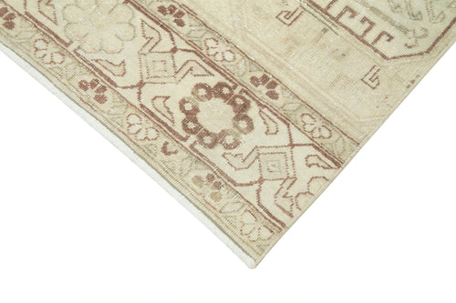 Kayseri Vintage Beige Vintage Cotton Wool Handmade Area Rug 2'7'' x 9'11''