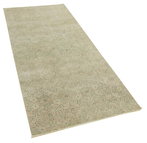 Kayseri Vintage Beige Vintage Cotton Wool Handmade Area Rug 2'11'' x 6'11''
