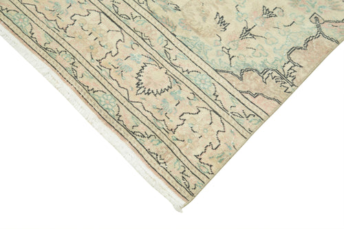 Kayseri Vintage Beige Vintage Cotton Wool Handmade Area Rug 2'7'' x 10'0''