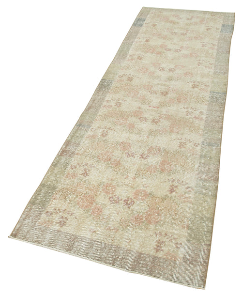 Kayseri Vintage Beige Vintage Cotton Wool Handmade Area Rug 2'7'' x 9'8''