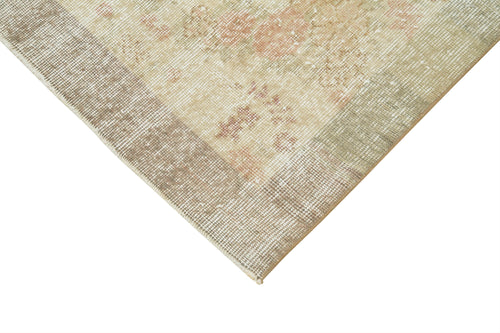 Kayseri Vintage Beige Vintage Cotton Wool Handmade Area Rug 2'7'' x 9'8''