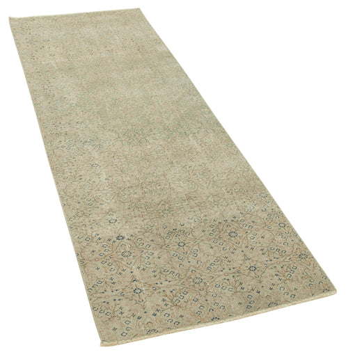 Kayseri Vintage Beige Vintage Cotton Wool Handmade Area Rug 2'6'' x 7'0''
