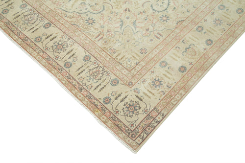 Kayseri Vintage Beige Vintage Cotton Wool Handmade Area Rug 6'5'' x 9'8''