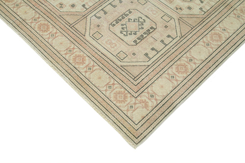 Kayseri Vintage Beige Vintage Cotton Wool Handmade Area Rug 6'7'' x 9'8''